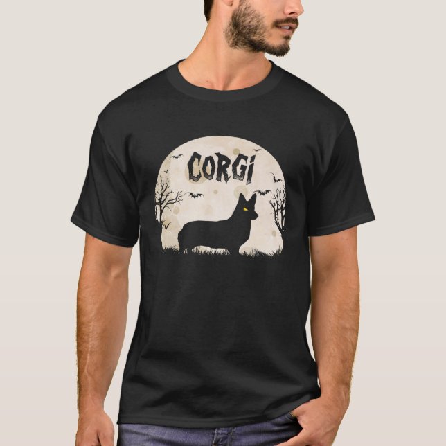 T-shirt Halloween Horror Corgi (Devant)