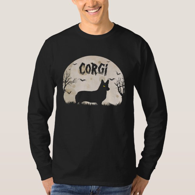 T-shirt Halloween Horror Corgi (Devant)