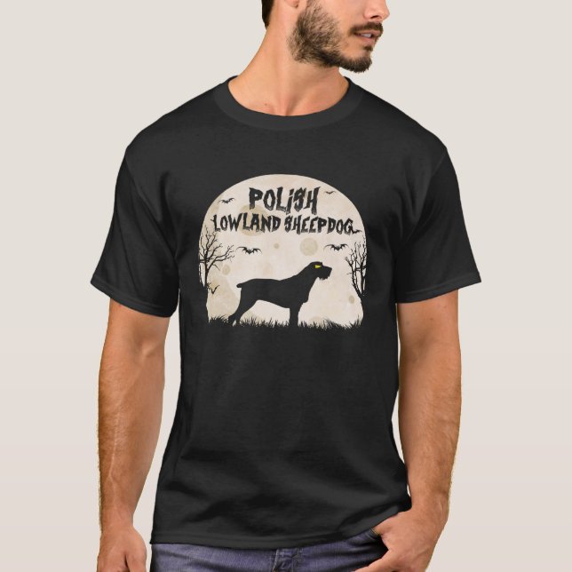 T-shirt Halloween Horror Polish Lowland Sheepdog (Devant)