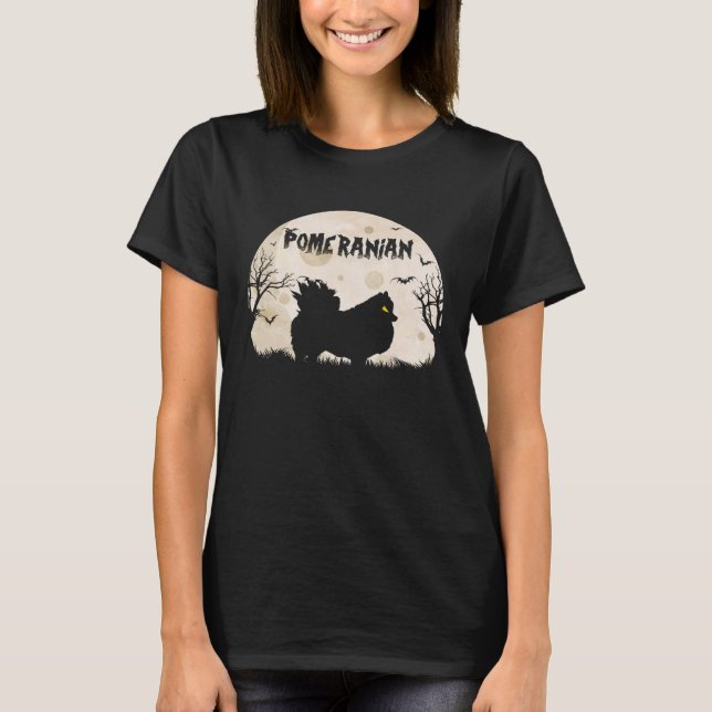 T-shirt Halloween Horror Pomeranian (Devant)