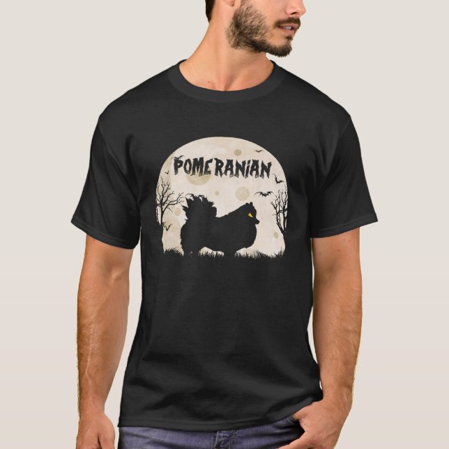 T-shirt Halloween Horror Pomeranian (Devant)