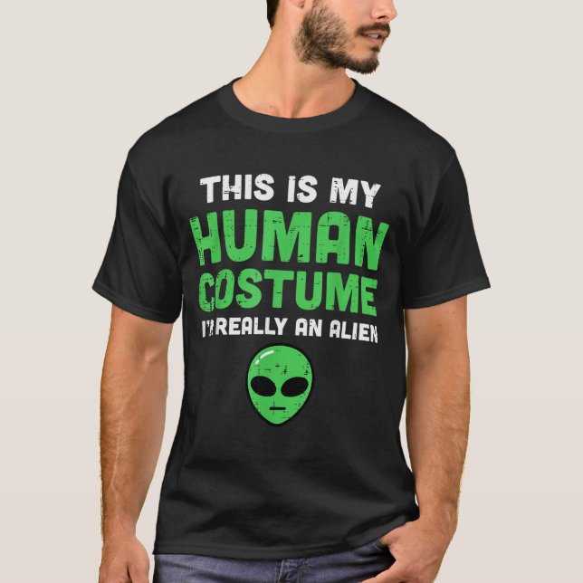 T-shirt Halloween Human Costume Im Alien Funny Men Women K (Devant)