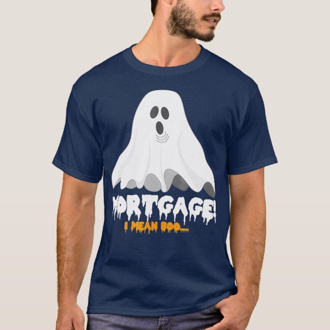 T-shirt Halloween Hypothèque Je Veux Dire Boo Drôle Fantôm (Devant)