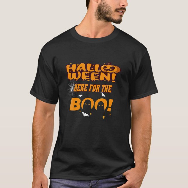 T-shirt Halloween Ici Pour Le Boo En Août. Je suis ici pou (Devant)