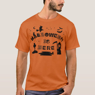 T-shirt Halloween ici Typographie Ghoul Witch Grave Cob