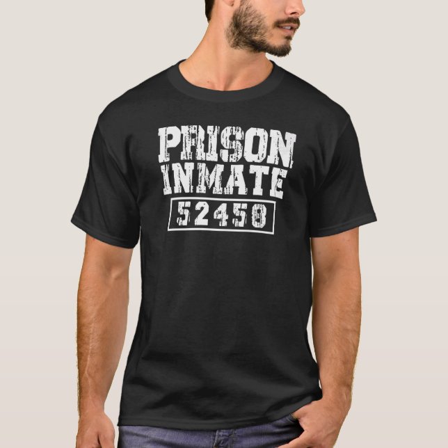 T-shirt Halloween Inmate Prison Men Women Suit Lazy Costum (Devant)
