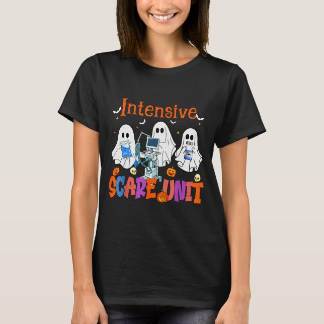 T-shirt Halloween Intensive Care E Unit Ghost Nurse Icu Nu (Devant)