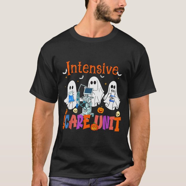 T-shirt Halloween Intensive Care E Unit Ghost Nurse Icu Nu (Devant)
