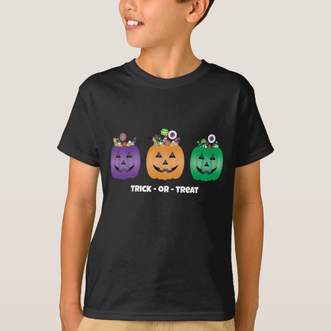 T-shirt Halloween Jack-o'-lantern Candy Pail (Devant)