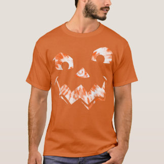T-shirt Halloween Jack-o'-lantern Citrouille Face Tie Dye