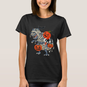 T-shirt Halloween Jack-o'-lantern équitation T Rex Garçons
