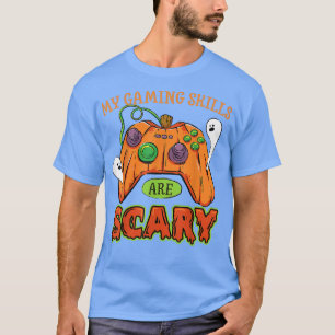 T-shirt Halloween Jack-o'-lantern Gamer Drôle Compétences