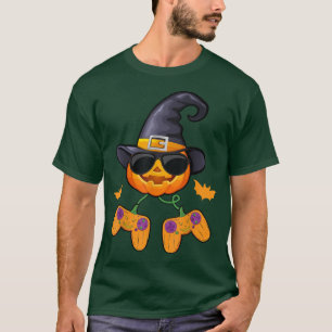 T-shirt Halloween Jack O Lantern Gamer Funny Video Games B