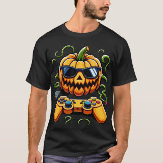 T-shirt Halloween Jack-o'-lantern Gamer Garçons Enfants Ho