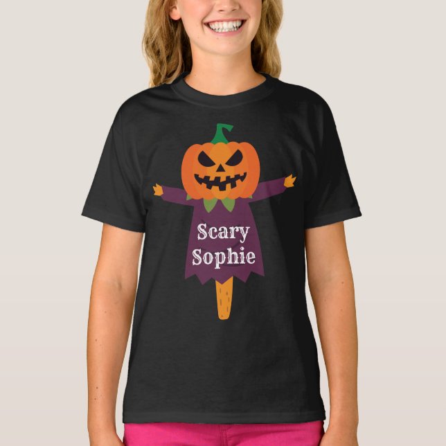 T-shirt Halloween Jack o' Lantern Lady Scarecrow (Devant)