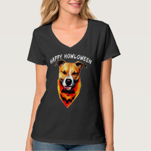 T-shirt Halloween Jack-o'-lantern Pitbull Funny Chien Hall