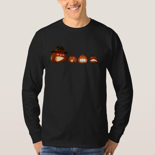 T-shirt Halloween Jack-o'-lantern sculpté citrouilles Hall (Devant)