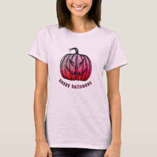 T-shirt Halloween Jack-o-lanterne gravé