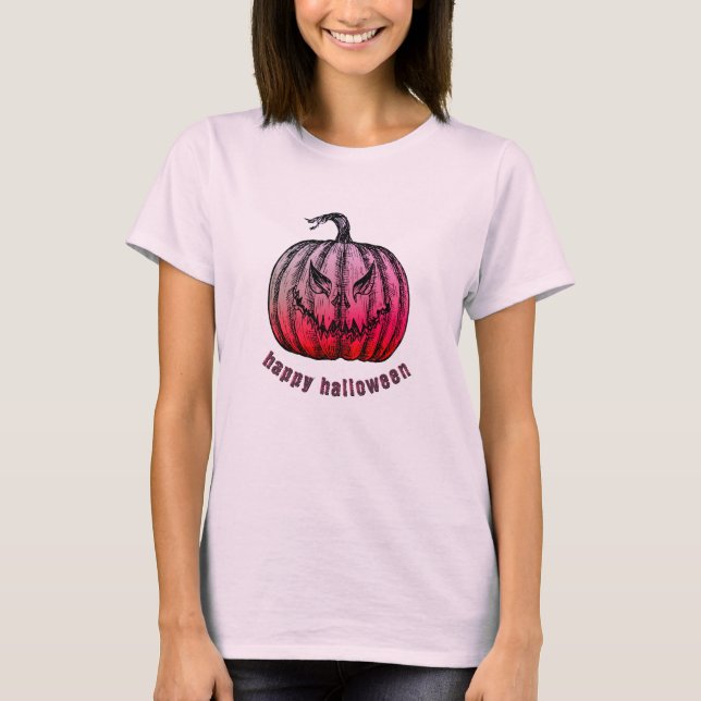 T-shirt Halloween Jack-o-lanterne gravé (Devant)