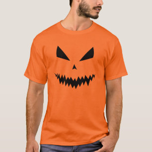 T-shirt Halloween Jack O'Lantern citrouille noir visage ma