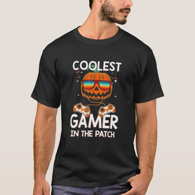 T-shirt Halloween Joueur le plus frais dans le Patch Garço (Devant)