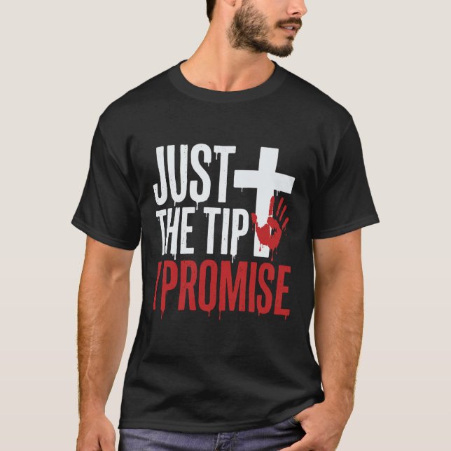 T-shirt Halloween Juste la pointe Croix sanglant (Devant)