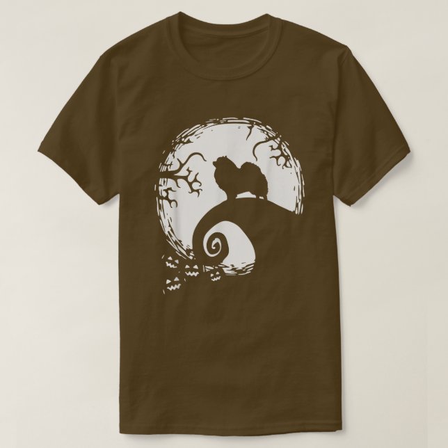 T-shirt Halloween Keeshond Et Lune (Design devant)