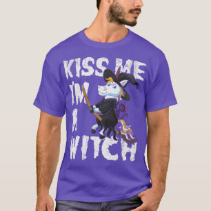 T-shirt Halloween Kiss Me Je Suis Une Sorcière Unicorn Mig
