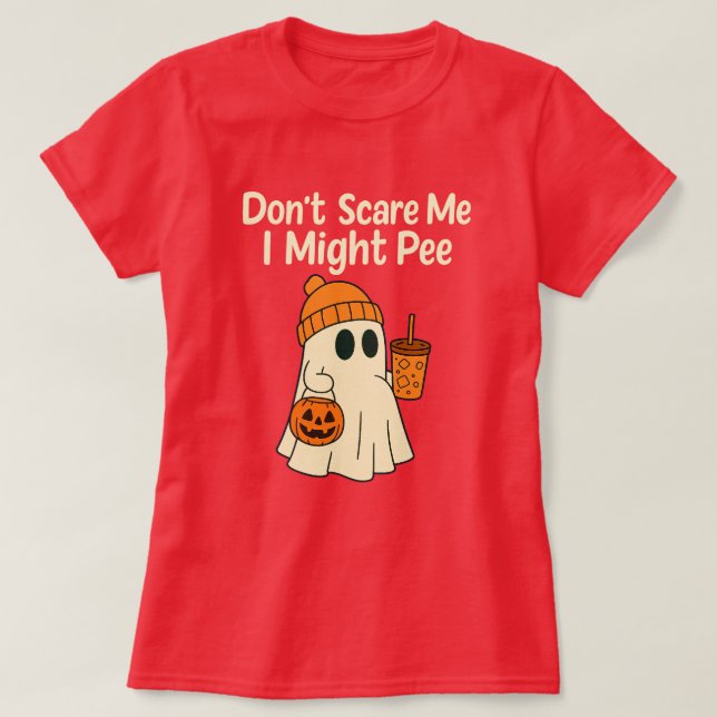 T-shirt Halloween La Faire-part de grossesse ne me fait pa (Design devant)