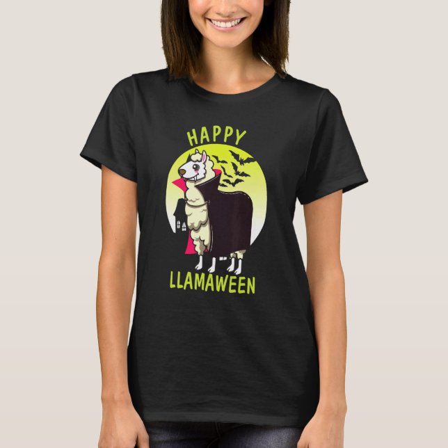 T-shirt Halloween Lama Joyeux Llamaween (Devant)