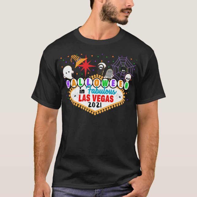 T-shirt Halloween Las Vegas Correspondance Voyage Vacances (Devant)