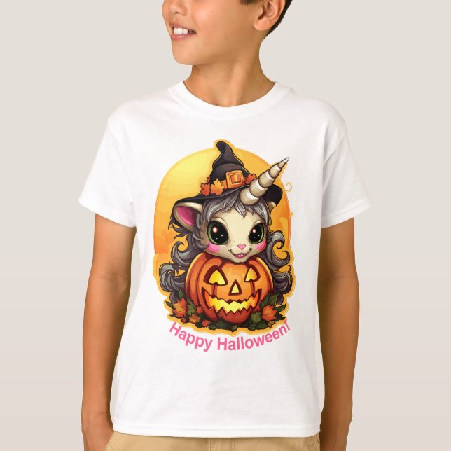 T-shirt Halloween licorne (Devant)