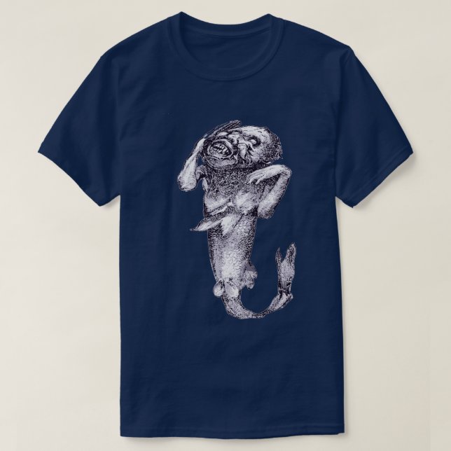 T-shirt Halloween Macabre Merman Meerjungfrau Vector (Design devant)