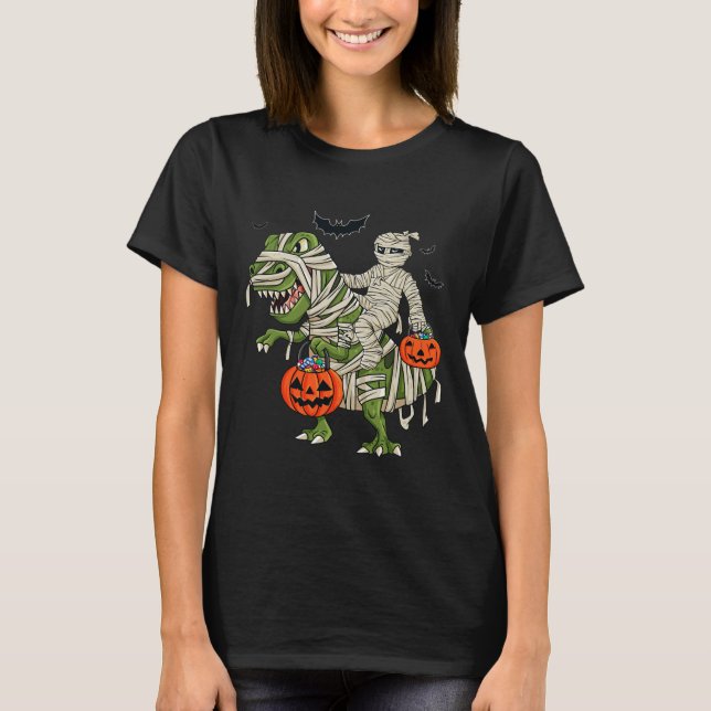 T-shirt Halloween maman équitation T Rex Fun Boys Filles E (Devant)