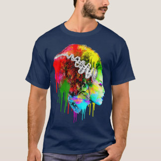 T-shirt Halloween mariée drôle, mariée moderne colorée536