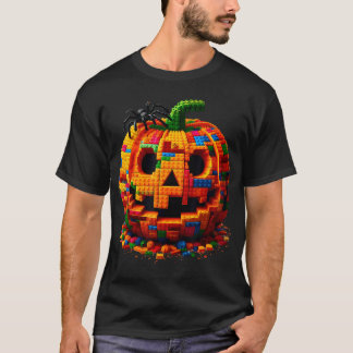 T-shirt Halloween Master Builder Citrouille Kids Building