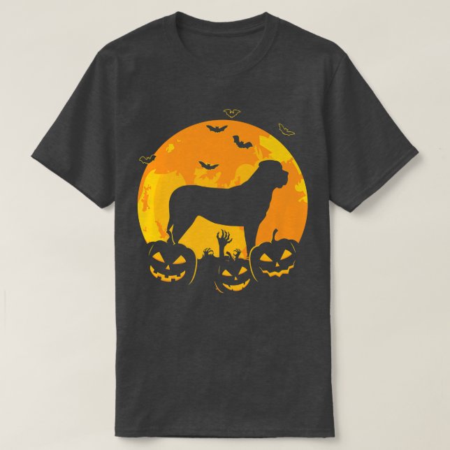 T-shirt Halloween Mastiff Jack-o'-lantern Chien Chien Chie (Design devant)
