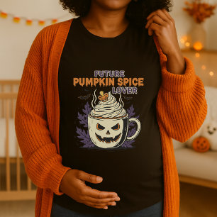 T-shirt Halloween Maternité Futur Citrouille Épice Lover