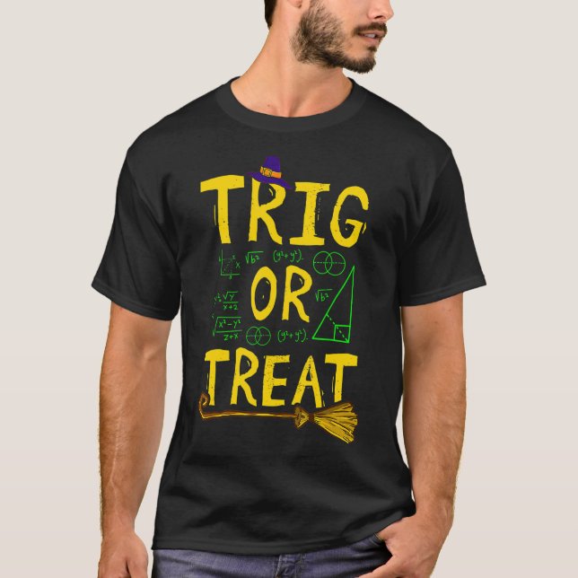 T-shirt Halloween Math Enseignant Trier Ou Traiter Ecole É (Devant)