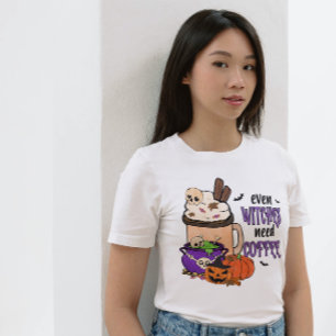 T-SHIRT HALLOWEEN MÊME LES TÉMOINS ONT BESOIN DE CAFÉ   AM