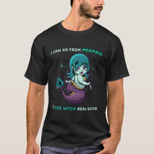 T-shirt Halloween Mermaid sorcière mignonne sirène à la so