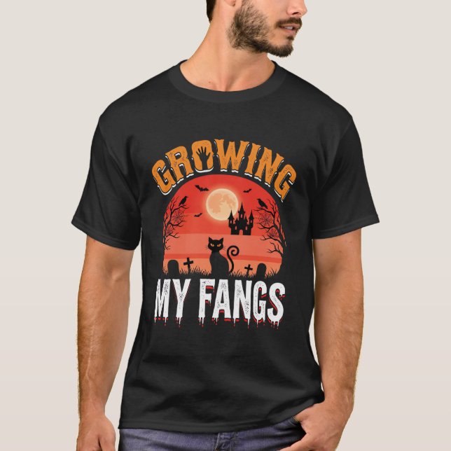 T-shirt Halloween Mes Crocs Poussent Chat Hanté (Devant)