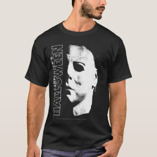 T-shirt Halloween Michael Myers Grand Visage Long Manche
