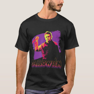 T-shirt Halloween Michael Myers Neon Portrait