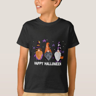 T-shirt Halloween mignons Gnomes Citrouilles Chat Automne 