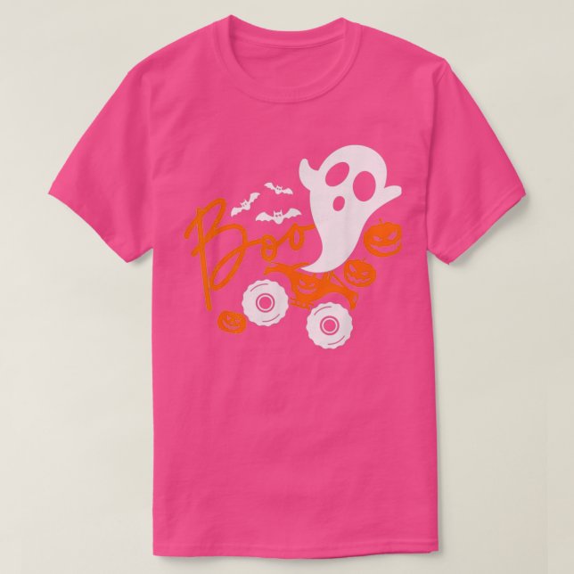 T-shirt Halloween Monster Truck Ghost Citrouille (Design devant)