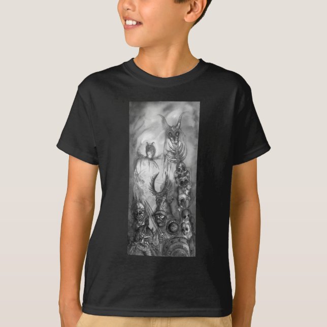 T-shirt HALLOWEEN MONSTERS / ORK WAR Imaginaire noir blanc (Devant)