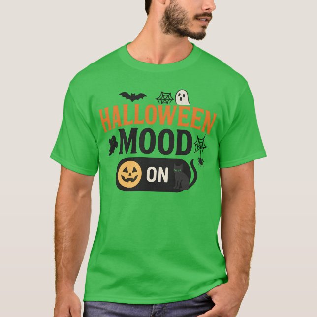 T-shirt Halloween Mood Chat Éffrayant Design rétro (Devant)