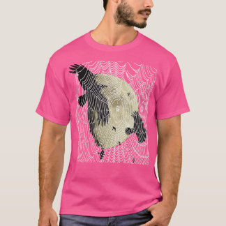T-shirt Halloween Moon Crows Et Cobweb