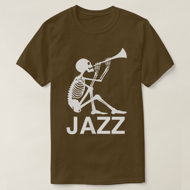 T-shirt Halloween Musique Jazz Musicien Horn Trumpet Skele (Design devant)